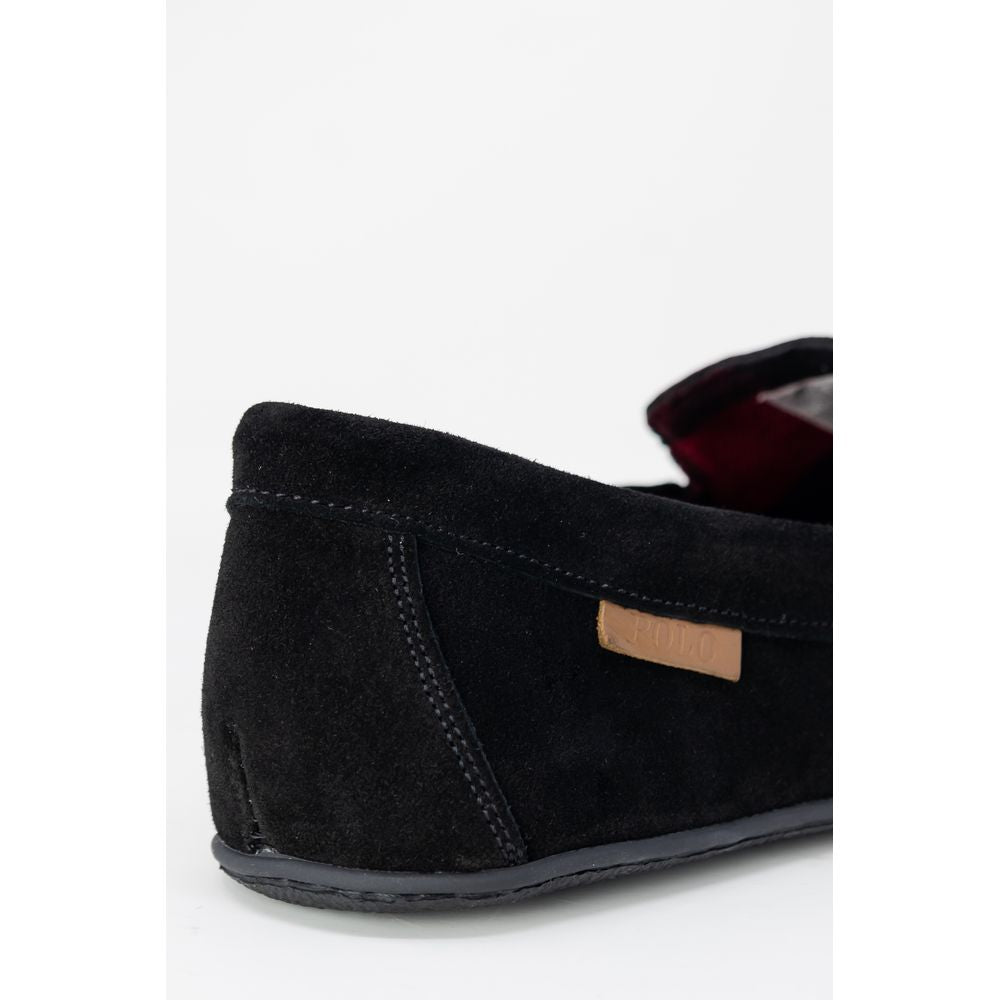 Ralph Lauren Black Faux Fur Slippers