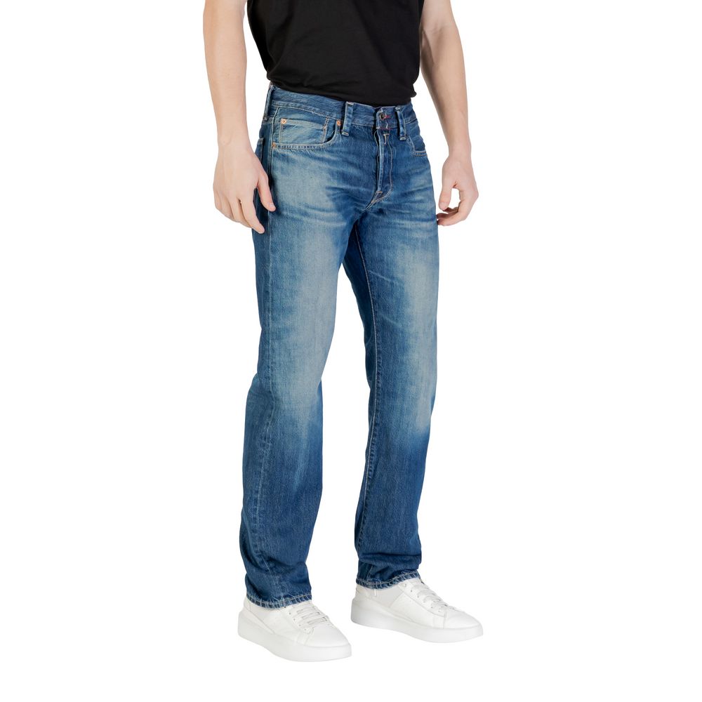 Replay Blue Cotton Relaxed Fit Jean