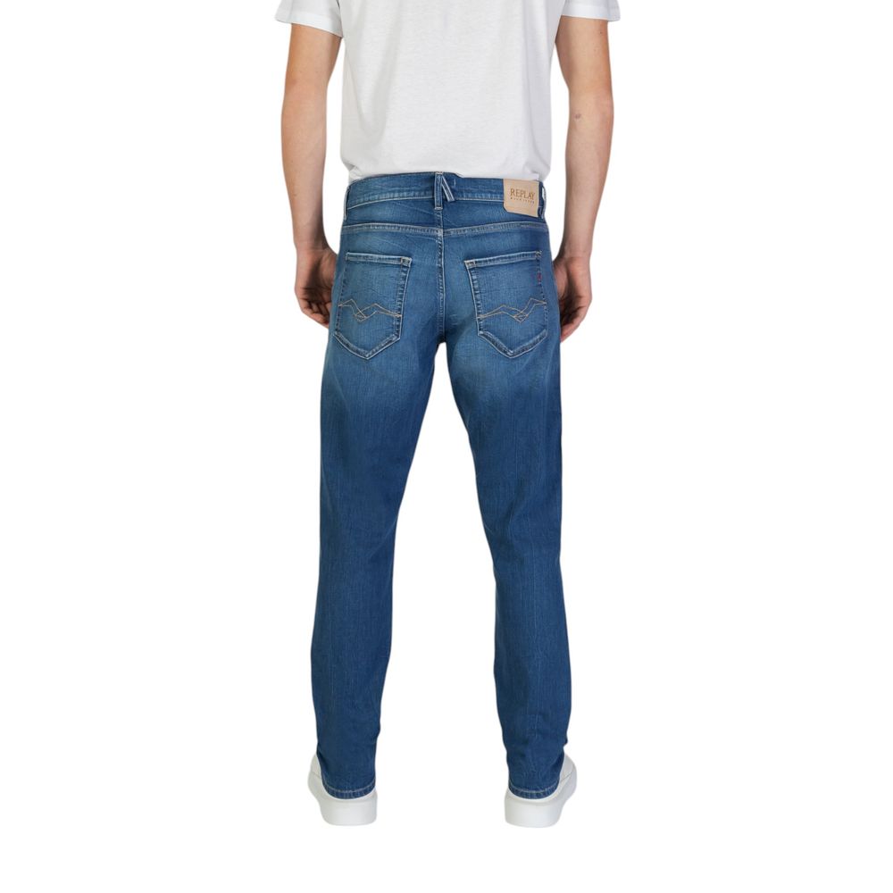 Replay Blue Cotton Slim Fit Jean
