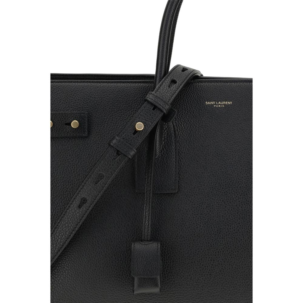 Saint Laurent Black Calf Leather Bos Taurus Handbag