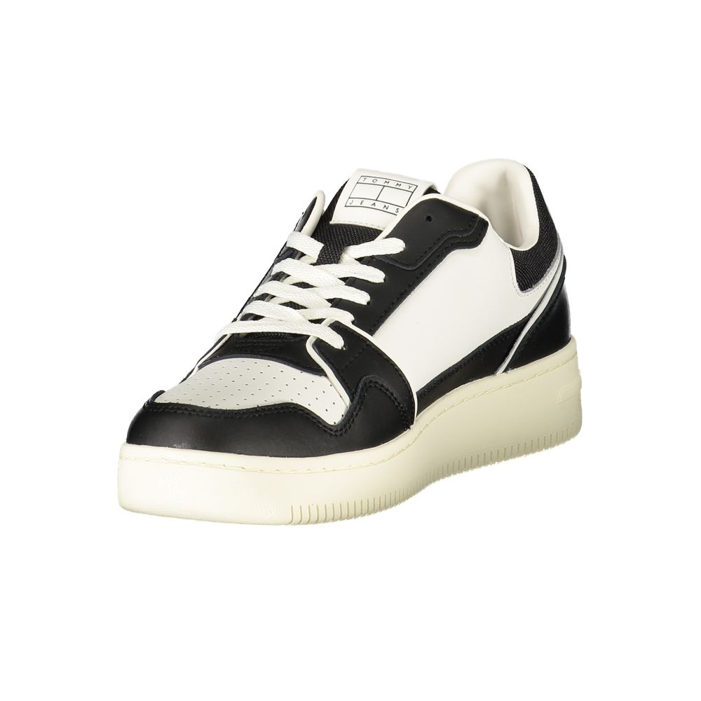 Tommy Hilfiger Black Leather Men Sneakers