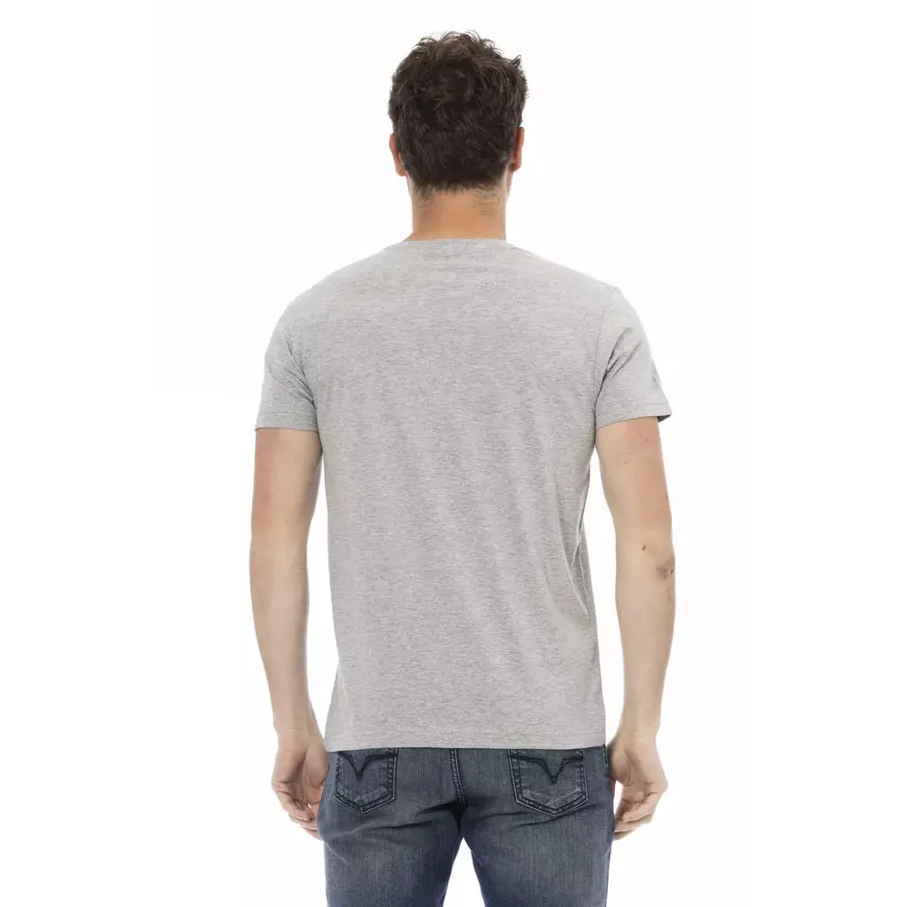Trussardi Action Gray Cotton Men T-Shirt
