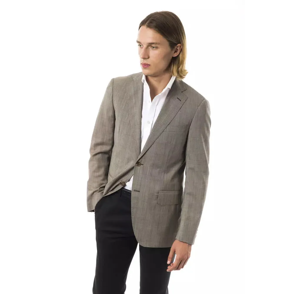 Uominitaliani Gray Wool Mens Blazer