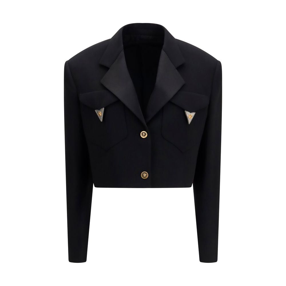 Versace Black Wool Oves Aries Blazer