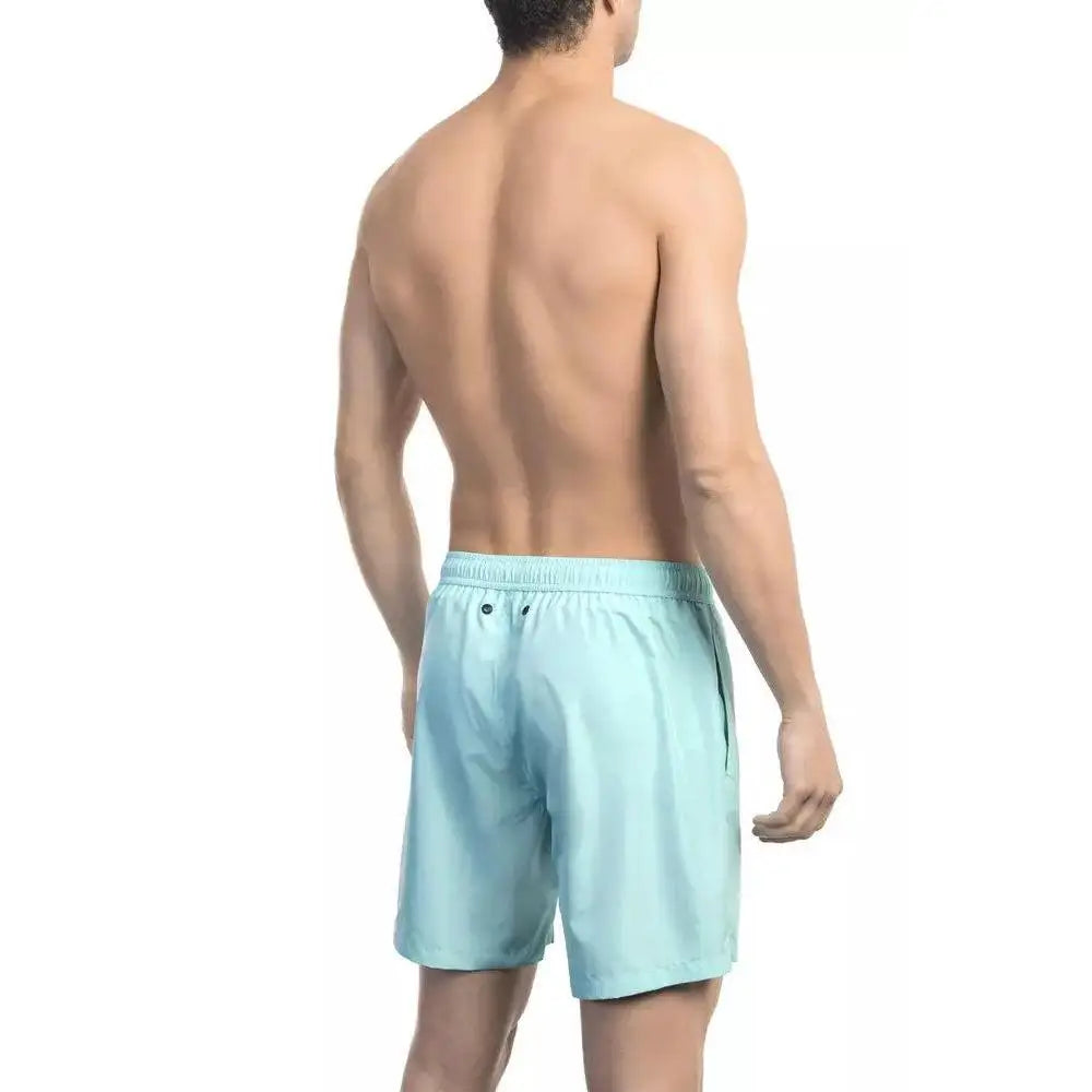 Bikkembergs Light Blue Polyester Men Swim Short