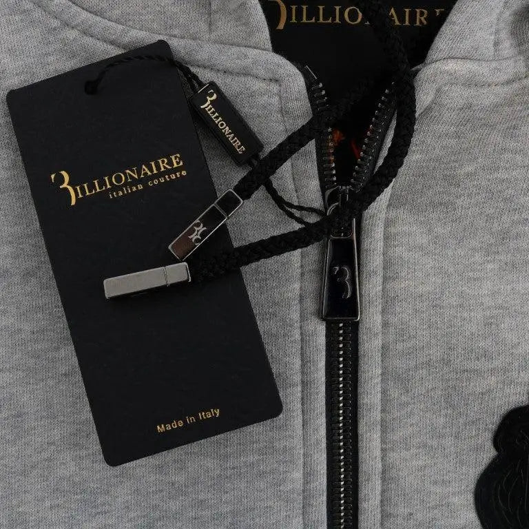 Billionaire Italian Couture Gray Cotton Hooded Sweatsuit