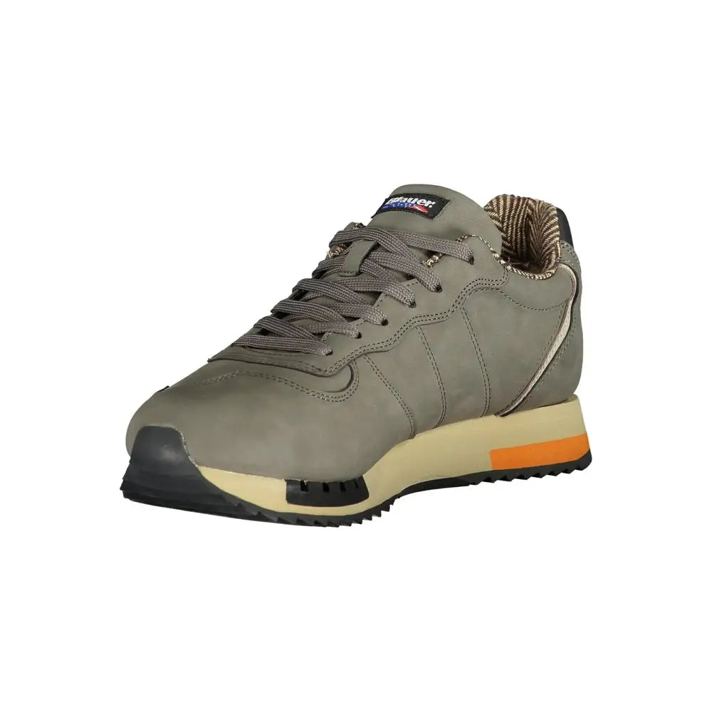Olivengrønne Freitag sneakers med orange-beige midssole. Outlet mærkevarer, spar 30-70%