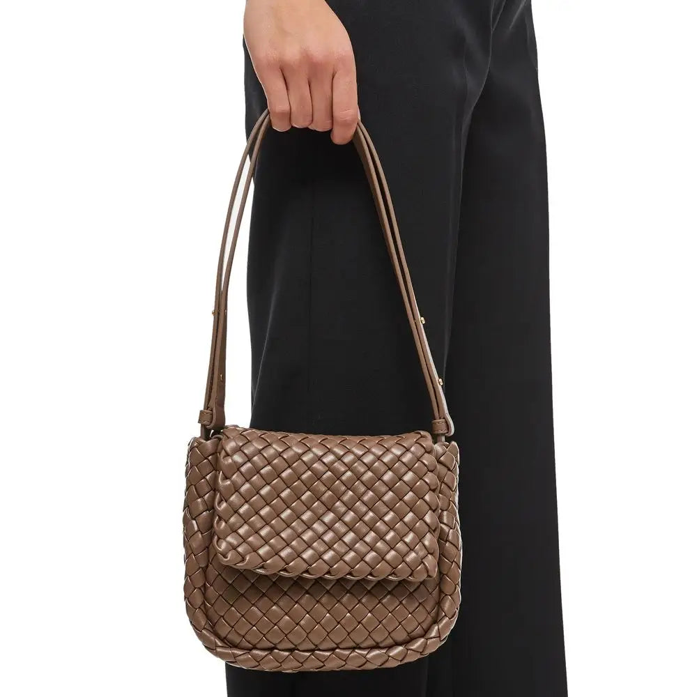 Bottega Veneta Brown Lamb Leather Shoulder Bag - Skuldertasker