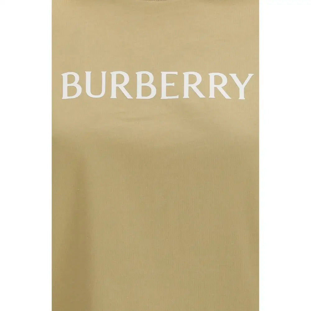 Burberry beige cotton t-shirt med hvidt skrift på brystet