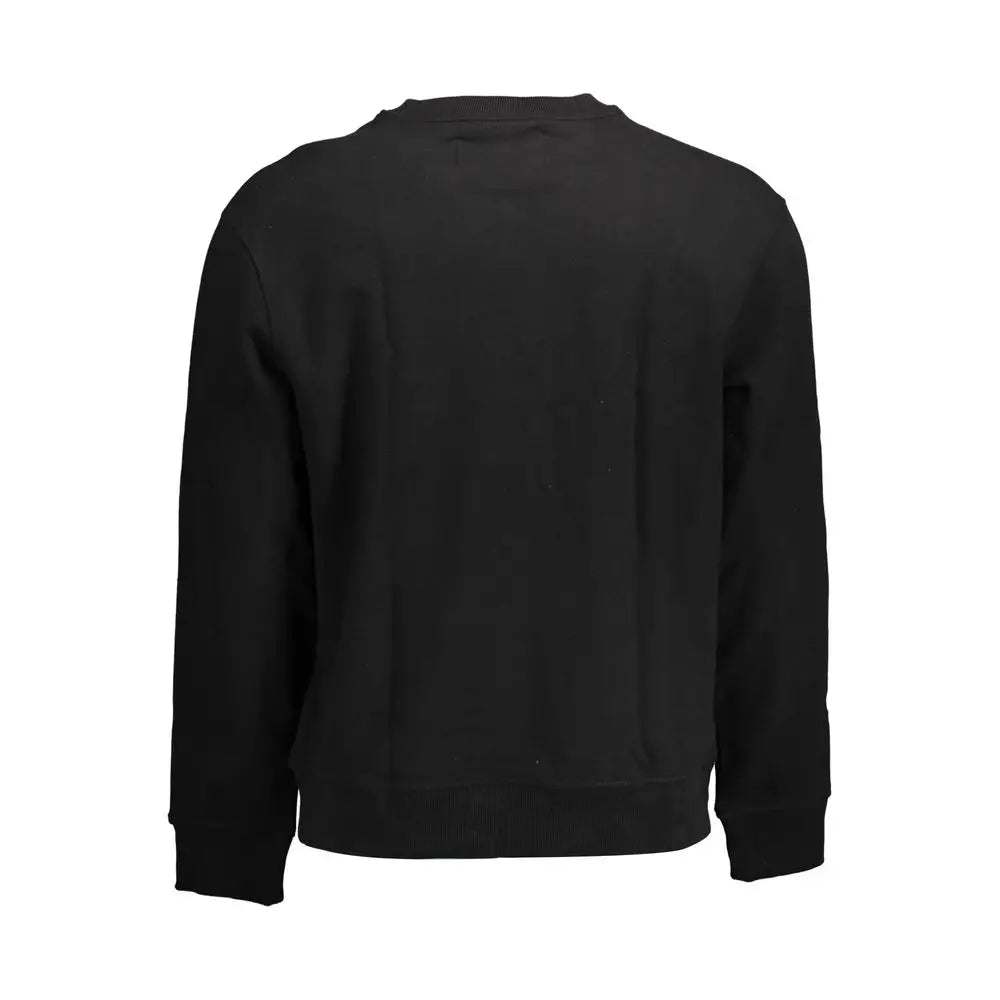 Calvin Klein sort bomuldssweater med ribkant, 100% originale brands