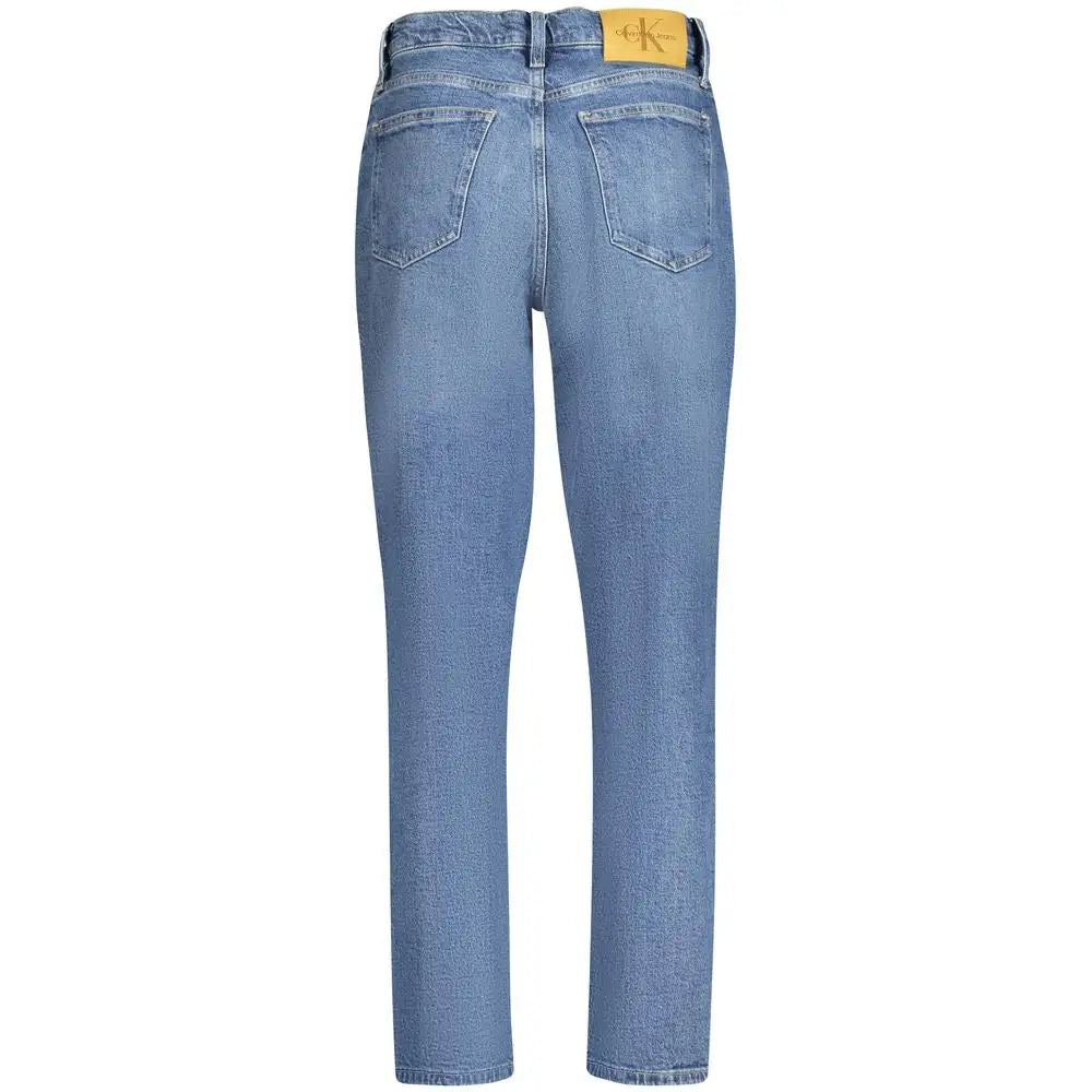 Lys Calvin Klein jeans i blå bomuld, straight-leg, outlet mærkevarer, 100% originale brands