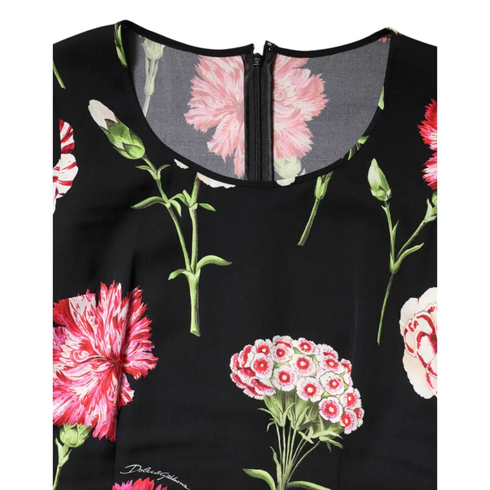 Dolce & Gabbana Black Floral Long Sleeve Women Blouse Top