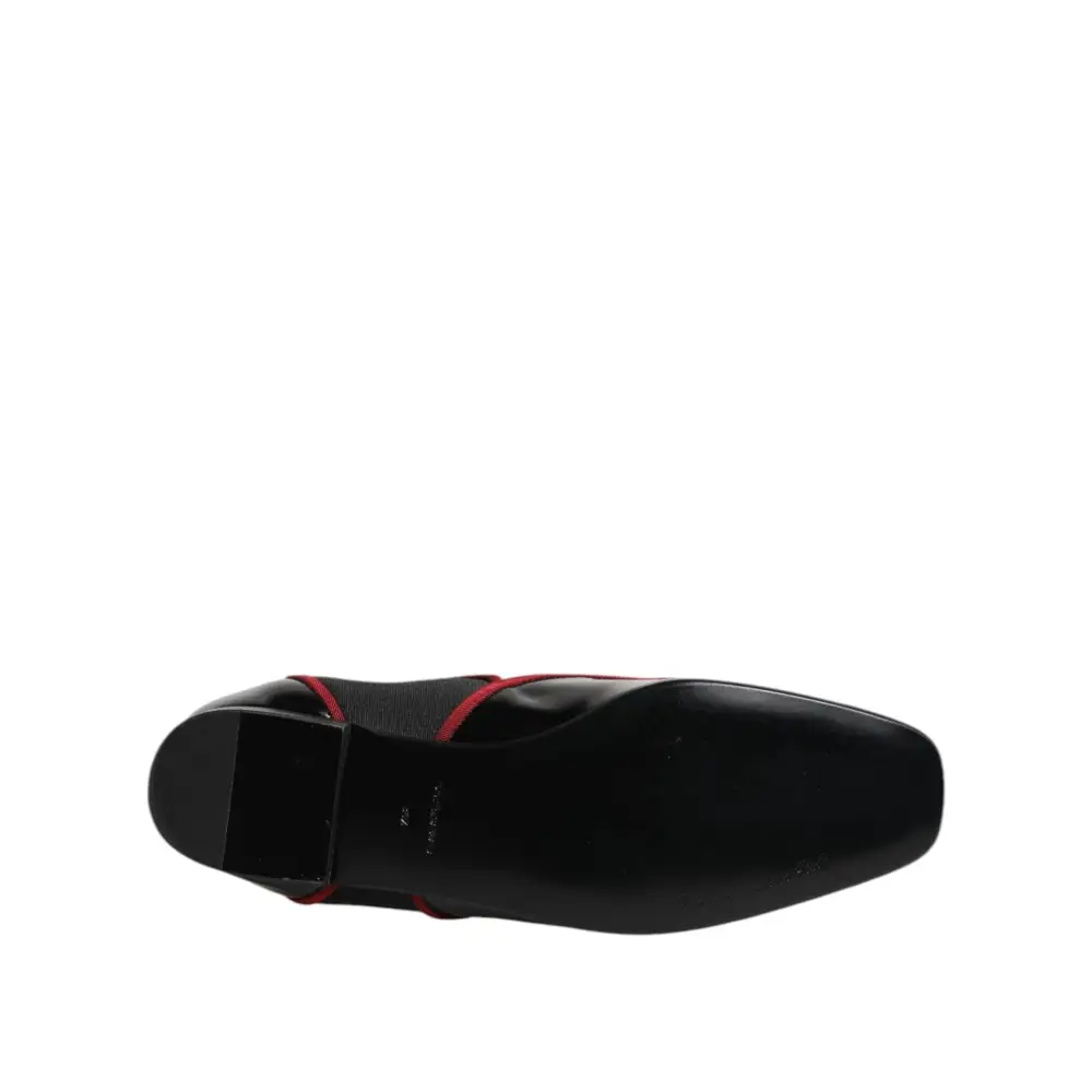 Dolce & Gabbana Gabbana black Jackie buttoned Chelsea boots in black patent leather with red piping