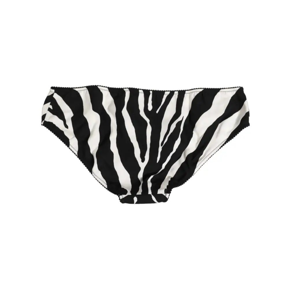 Dolce & Gabbana gabbana black white zebra print satin briefs
