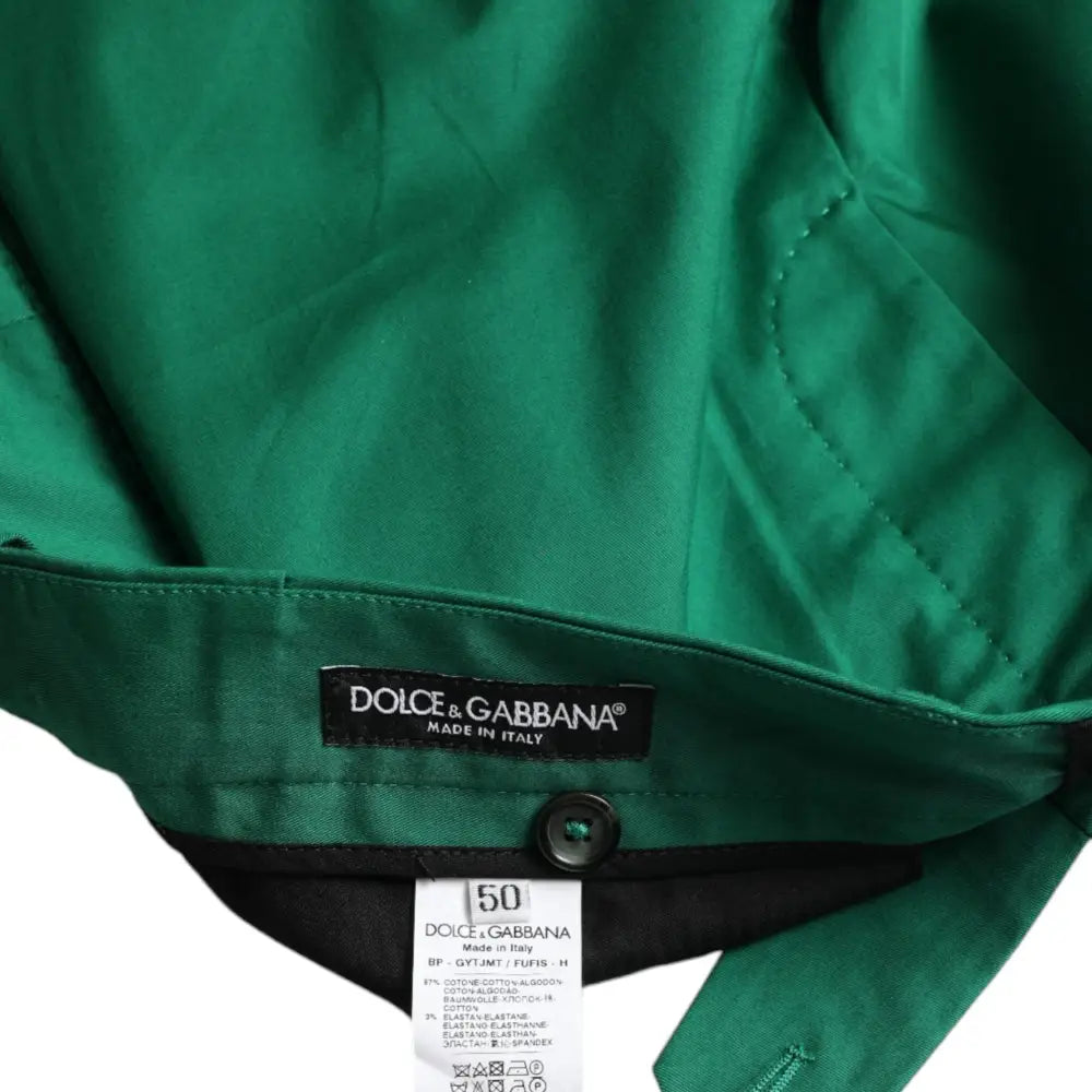 Dolce & Gabbana Deep Grøn Bomuld Stretch Herre Bermuda Shorts