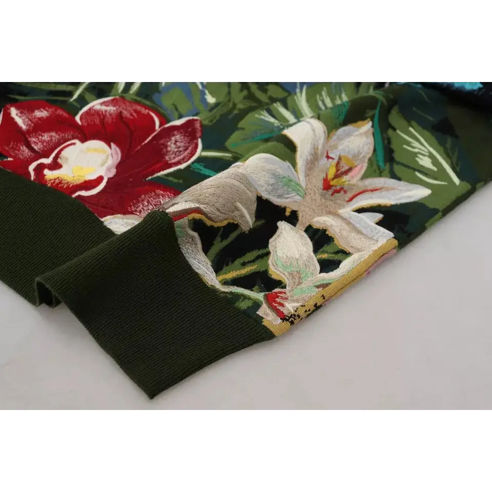 Dolce & Gabbana Jungle Wool Silk Pullover Logo Sweater - Sweaters