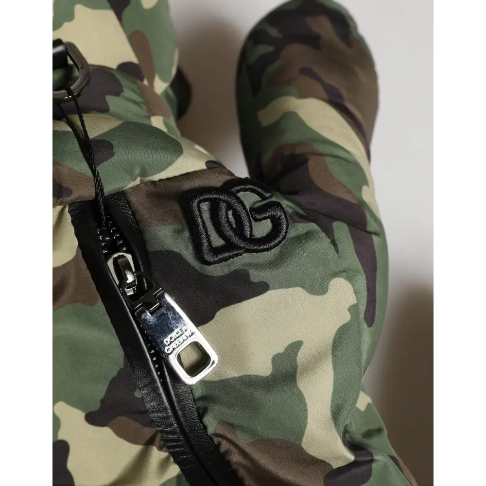 Multicolor camouflage animal Dolce & Gabbana puffer jacket