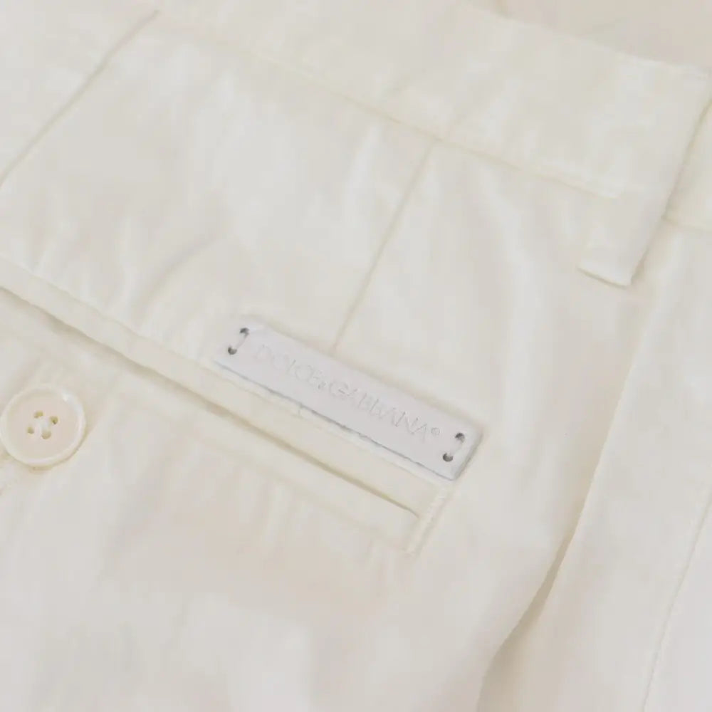 Dolce & Gabbana White Cotton Skinny Chino Pants