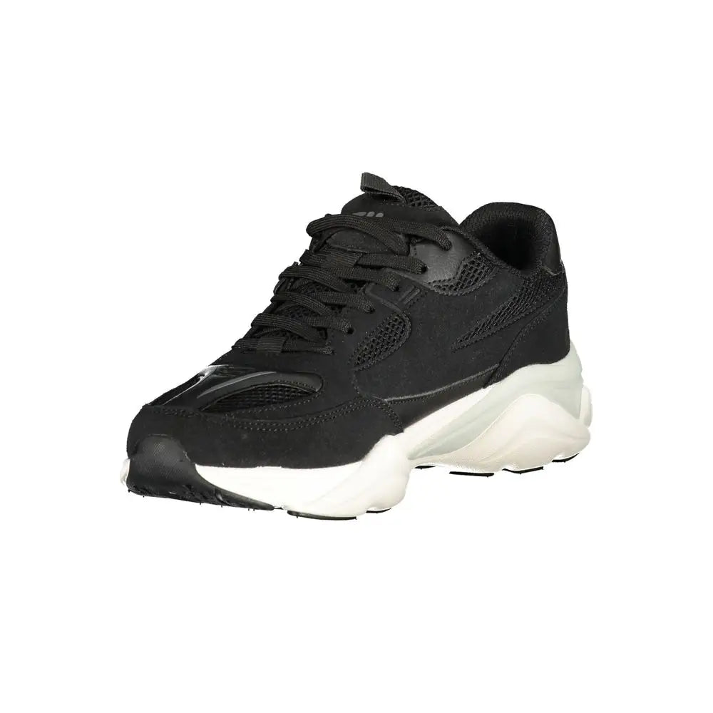 Fila black polyurethane chunky sneaker med hvid gummisål og mesh-detaljer