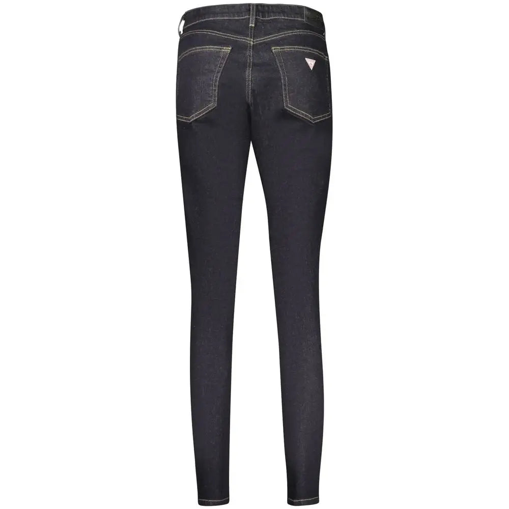 Guess Jeans Blu Cotton kvinders skinny jeans i mørk blå denim med hvid syning