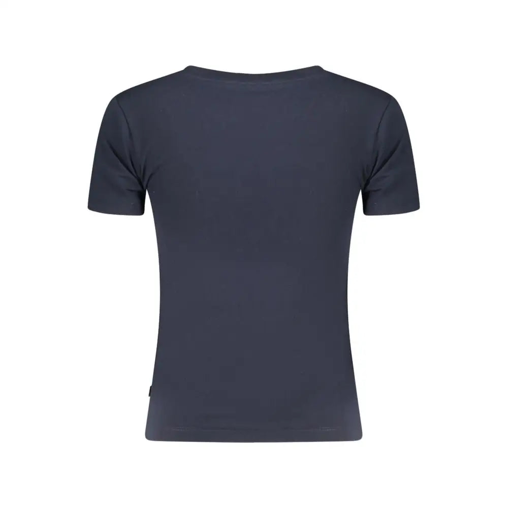 Mørk grå kortærmet Guess Jeans blå bomuld kvinders t-shirt