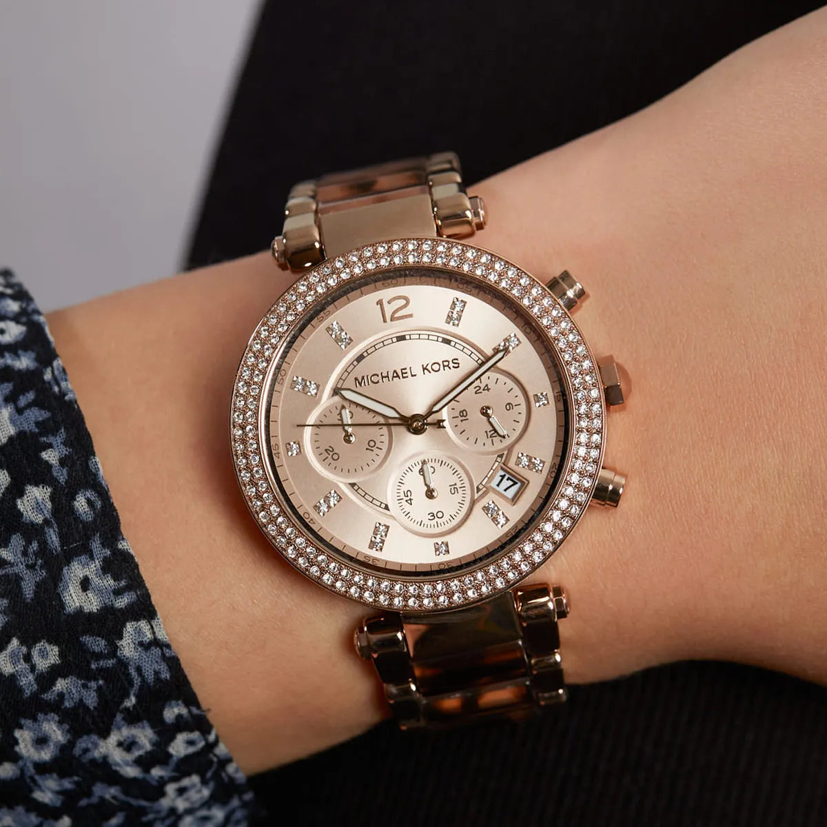 Michael Kors Parker MK6832 Dameur – Rosaguld og Brun 39 mm