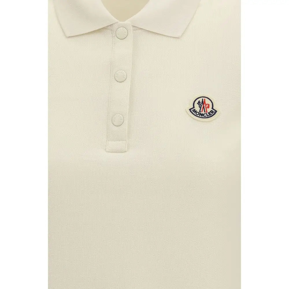 Moncler beige bomuldspolo med logo - outlet mærkevarer, 100% originale brands