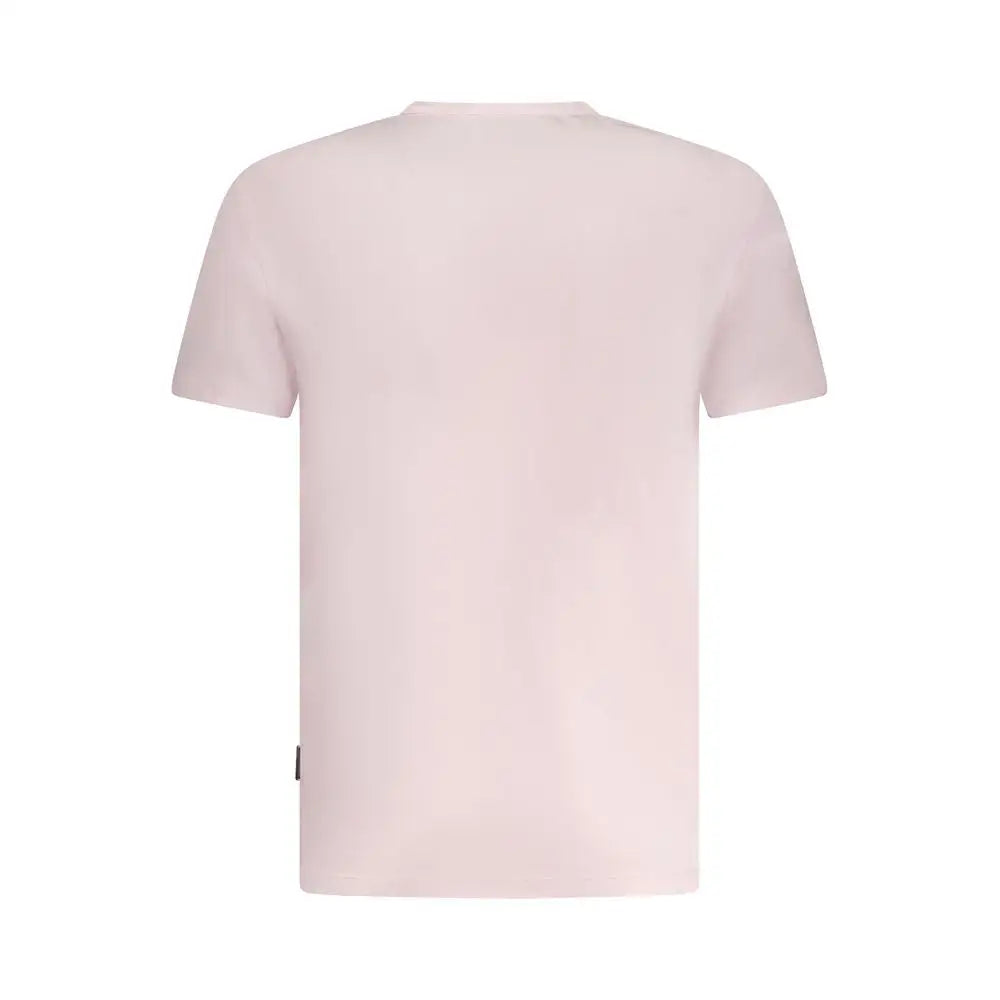 Napapijri rosa cotton t-shirt i blød lyserød med kortærmet crew neck