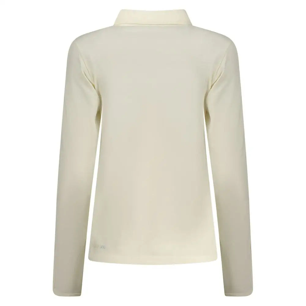 North Sails Bianco cotton women polo shirt in cream, long-sleeved