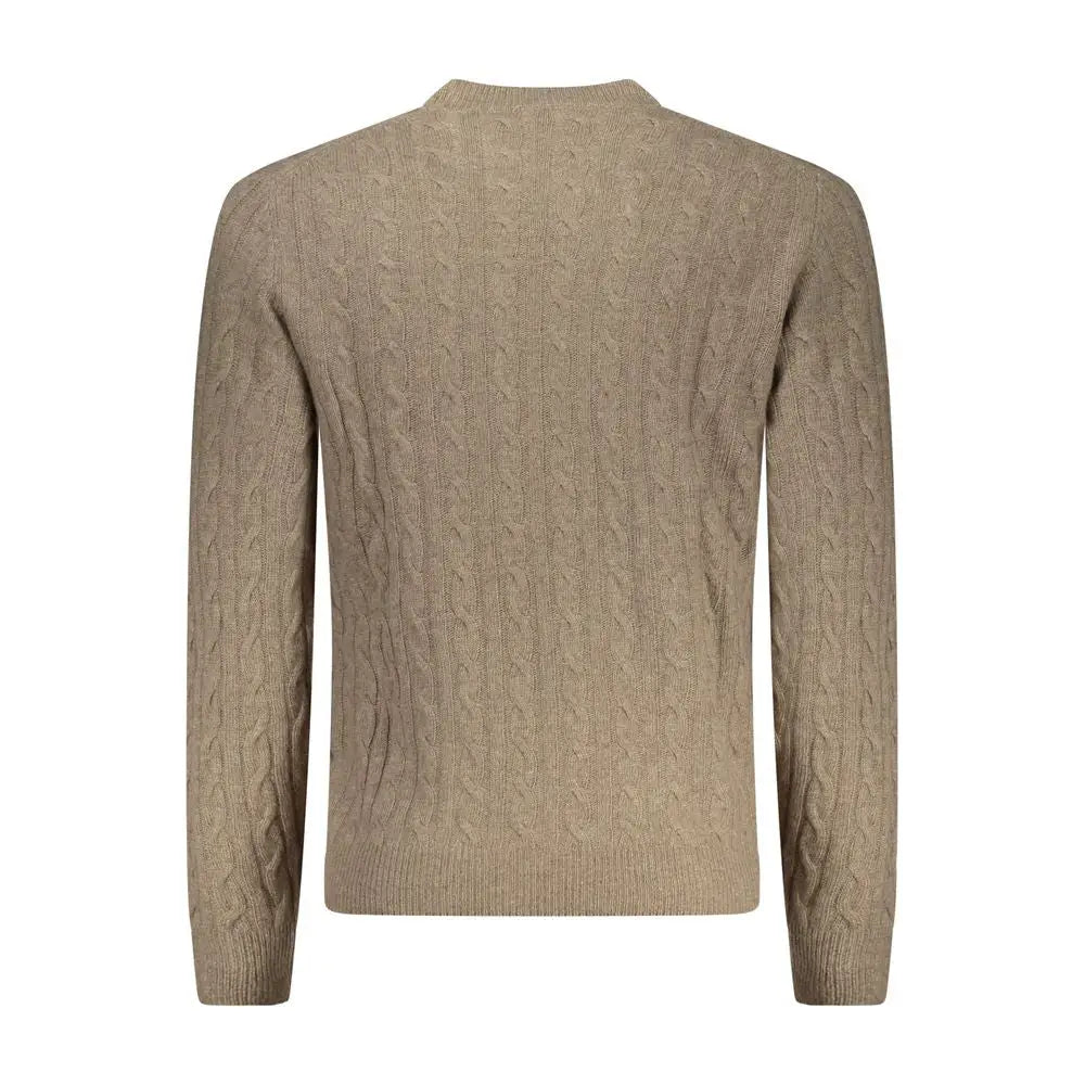 North Sails Marrone Poliammide sweater i beige cable-knit med crew neck