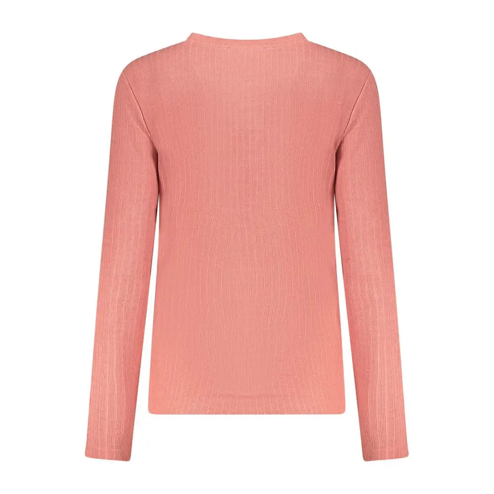 North Sails Rosa polyester sweater i høj kvalitet, lyserød ribbet langærmet top