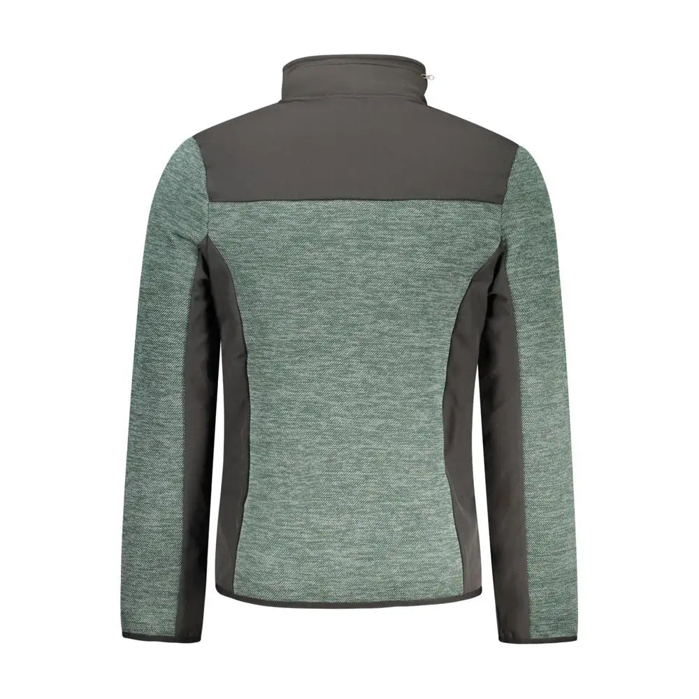 Mænds Norway 1963 verde polyester jakke i olivgrøn og mørkegrå med høj krave