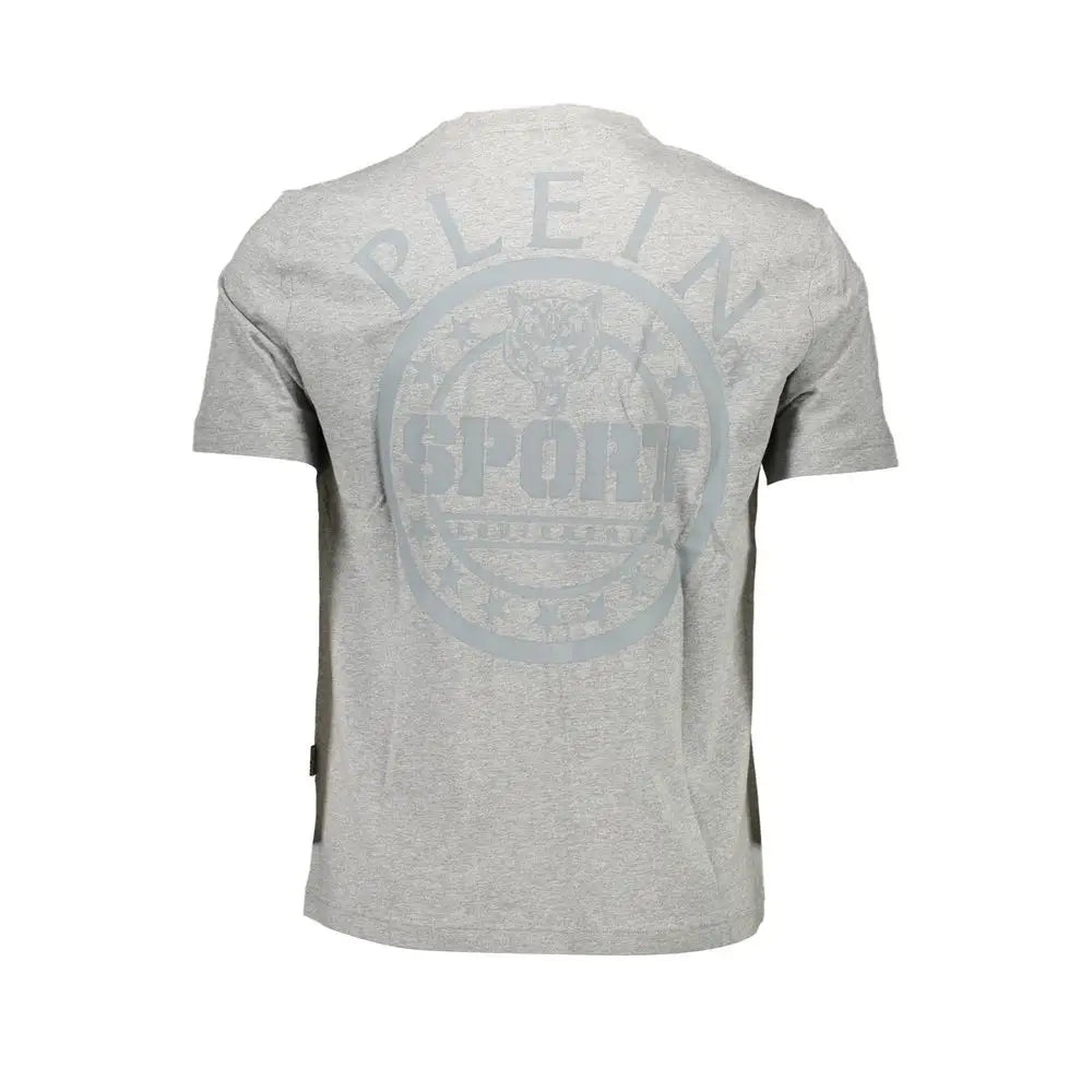 Plein Sport grå bomuld herret-shirt med ulve-logo