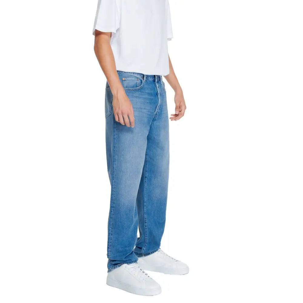Replay Blue Cotton afslappede jeans i lys blå denim, straight-leg