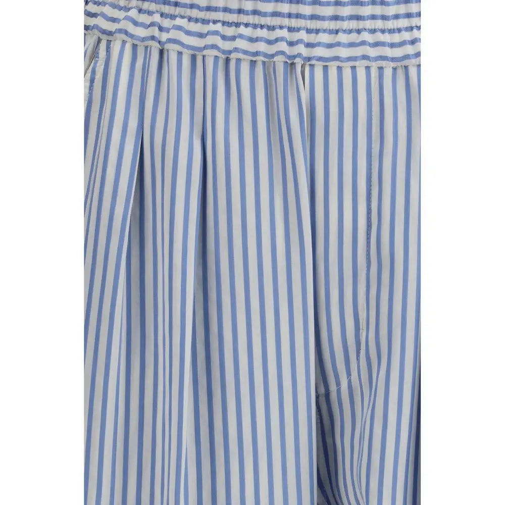 Tom Ford multicolor silk casual pants med blå-hvide striber