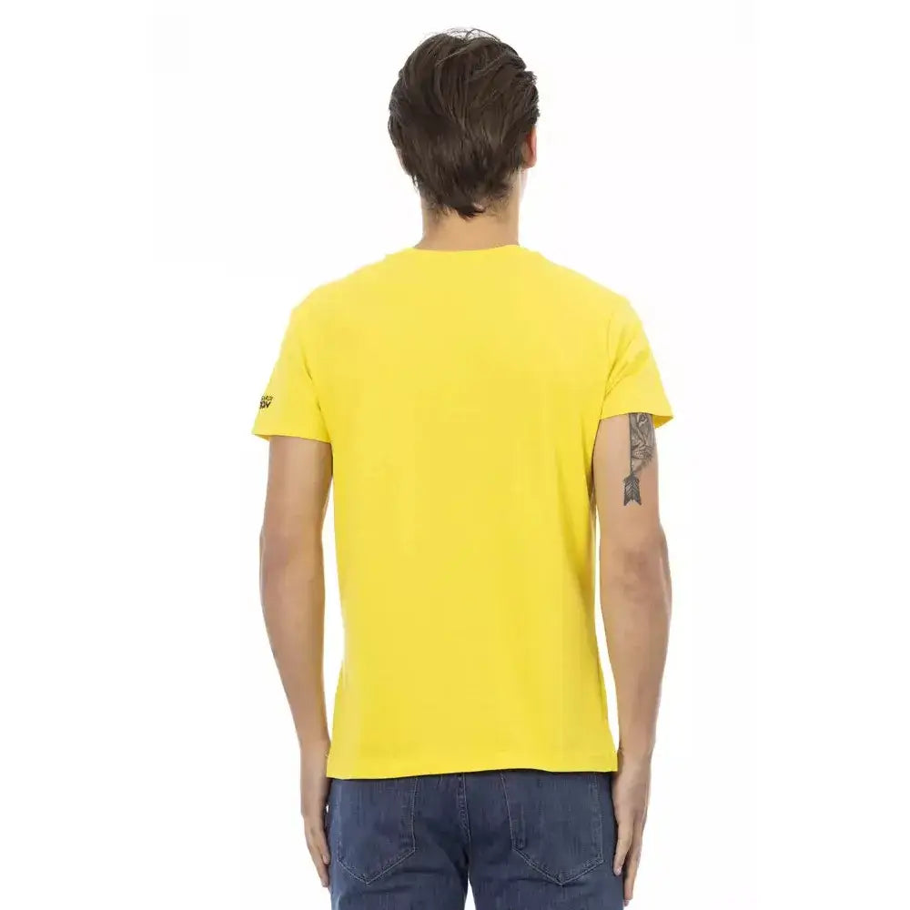 Trussardi Action Yellow Cotton Men T-Shirt
