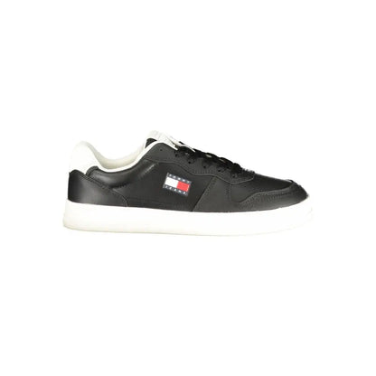 Tommy Hilfiger nero poliuretano donna sneaker sort med hvid sål og krave