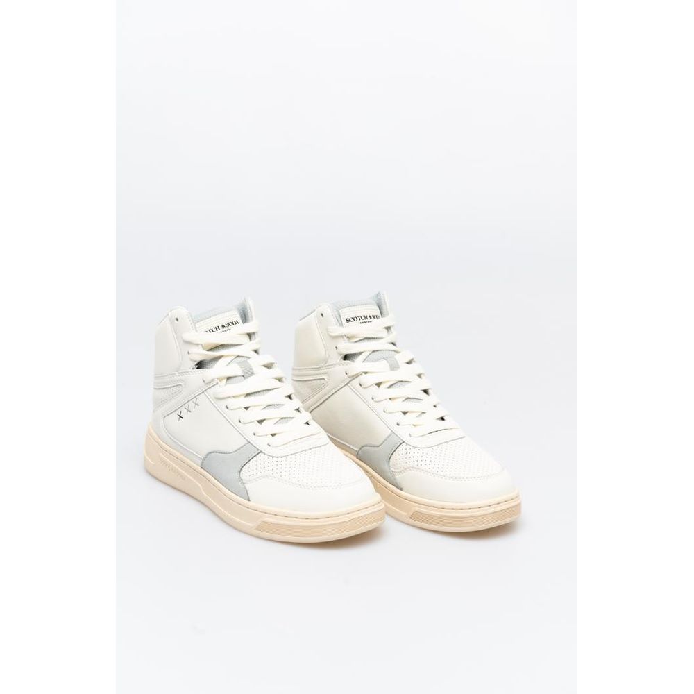 Scotch & Soda White And High Top Sneakers