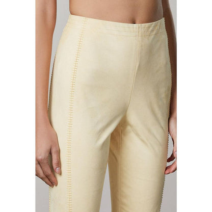 Patrizia Pepe Yellow Polyester Casual Pants