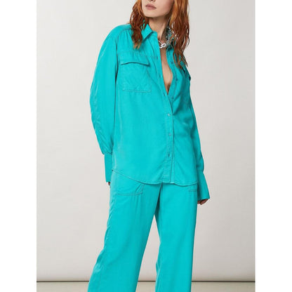 Patrizia Pepe Turquoise Lyocell Blouse