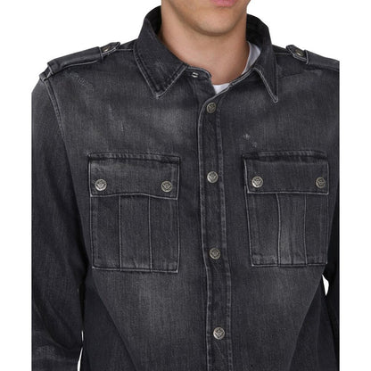 Balmain Black Denim Shirt