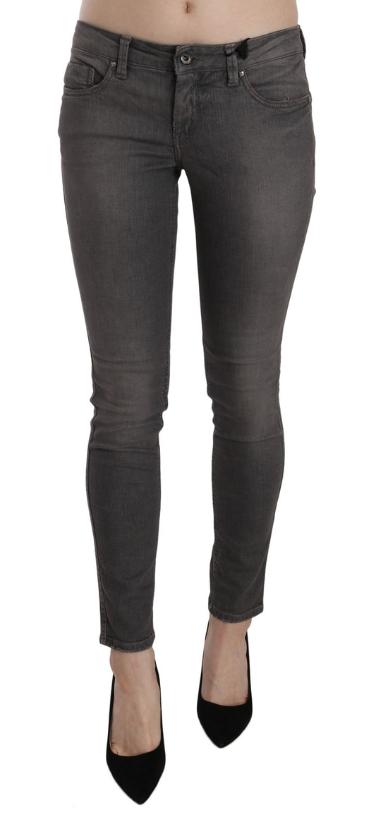 Costume National grå vaskede lavtaljede skinny jeans i bomuld