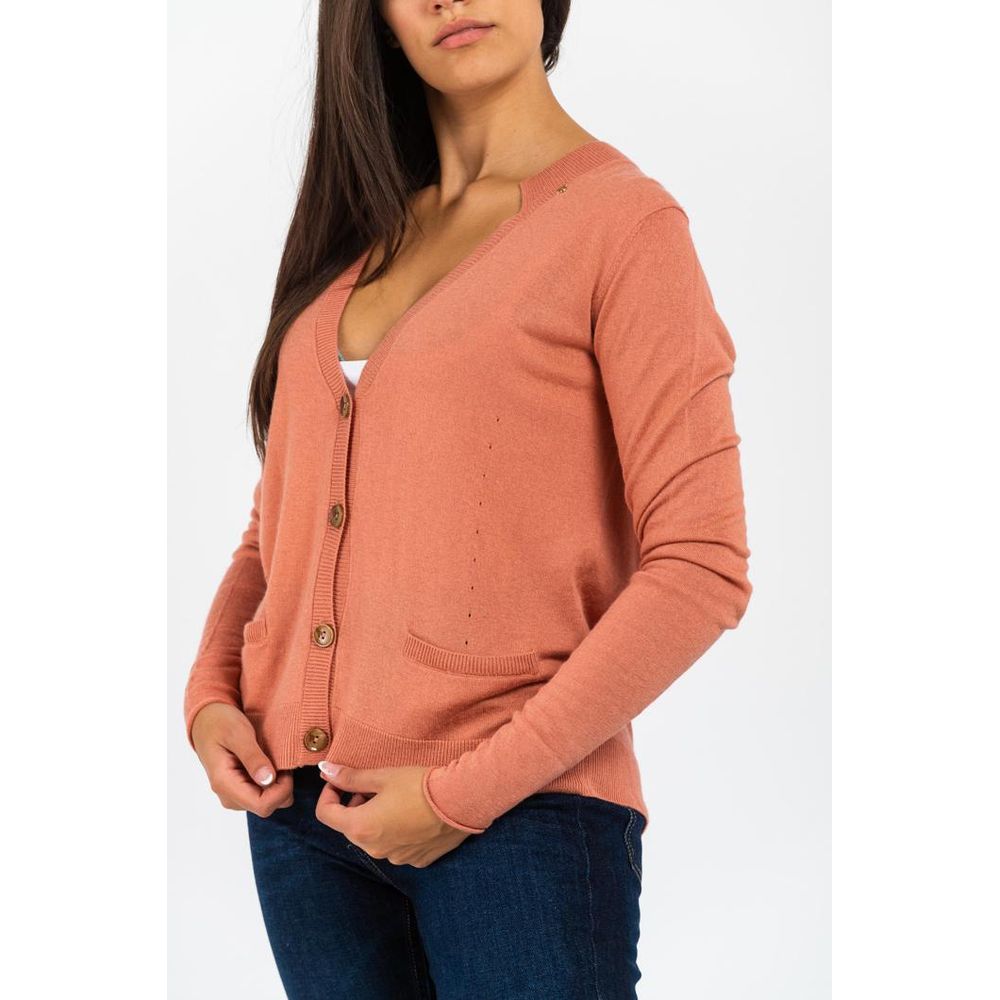 Gas Pink Viscose Cardigan