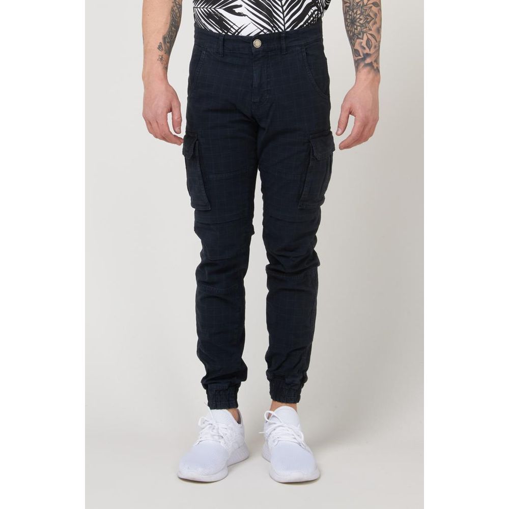 Gas Navy Blue Cotton Cargo Pants