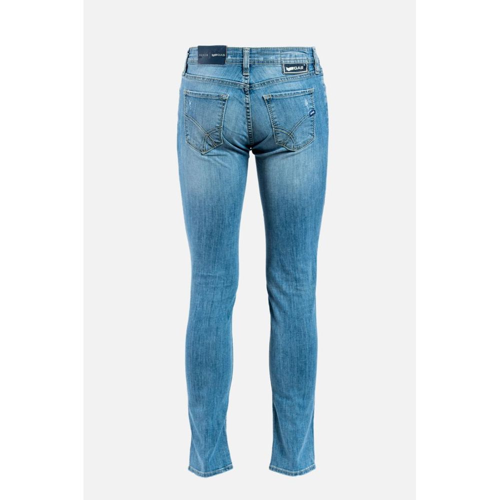 Gas Blue Cotton Skinny Jeans