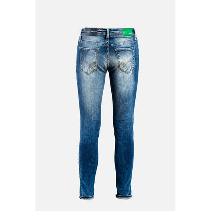 Gas Blue Cotton Relaxed Fit Jeans