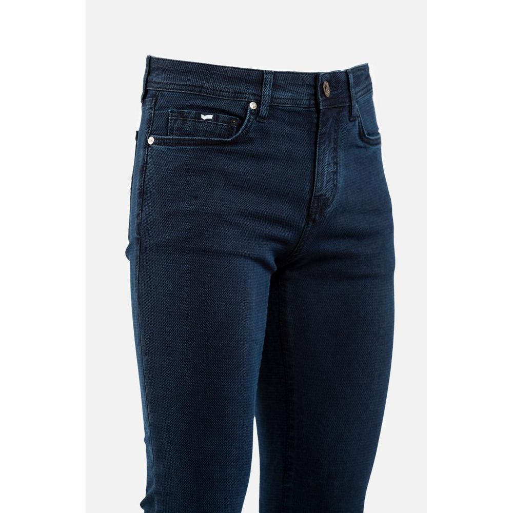 Gas Blue Cotton Slim Fit Jeans