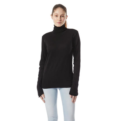 Gas Black Cotton Turtleneck