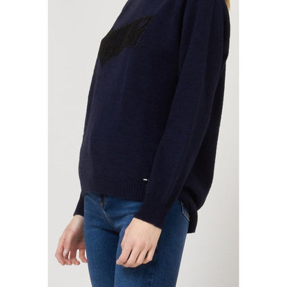 Gas Navy Blue Marabou Sweatshirt
