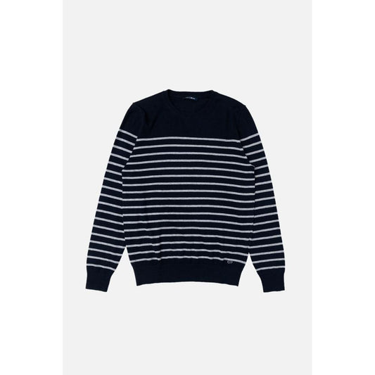 Gas Navy Blue Cotton Cashmere Sweater